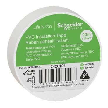 Schneider Electric 2420104 Thorsman İzole Bant 19mmx20mt beyaz - 1