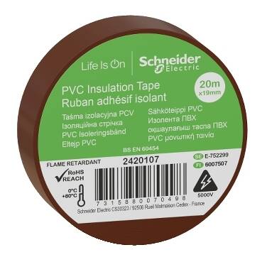 Schneider Electric 2420107 -Thorsman İzole Bant 19mmx20mt kahverengi - 1