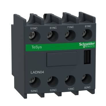 Schneider Electric , LADN04 , TeSys D - yardımcı kontak bloğu - 4 NK - vida kelepçesi terminalleri - 1