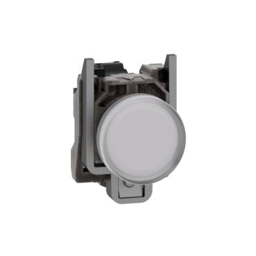 Schneider Electric XB4BVB1 -Schneider 24V Entegre LedLi Beyaz Eksiksiz Pilot Işığı Ø22 Düz Lens - 1