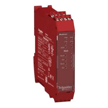 Schneider Electric , XPSMCMRO0004 , Schneider ElectricSchneider ElectricSchneider ElectricSchneider Electric+ 3+ 3expansion module, Modicon MCM, 4 safety relay outputs, with backplane connection, scre - 1